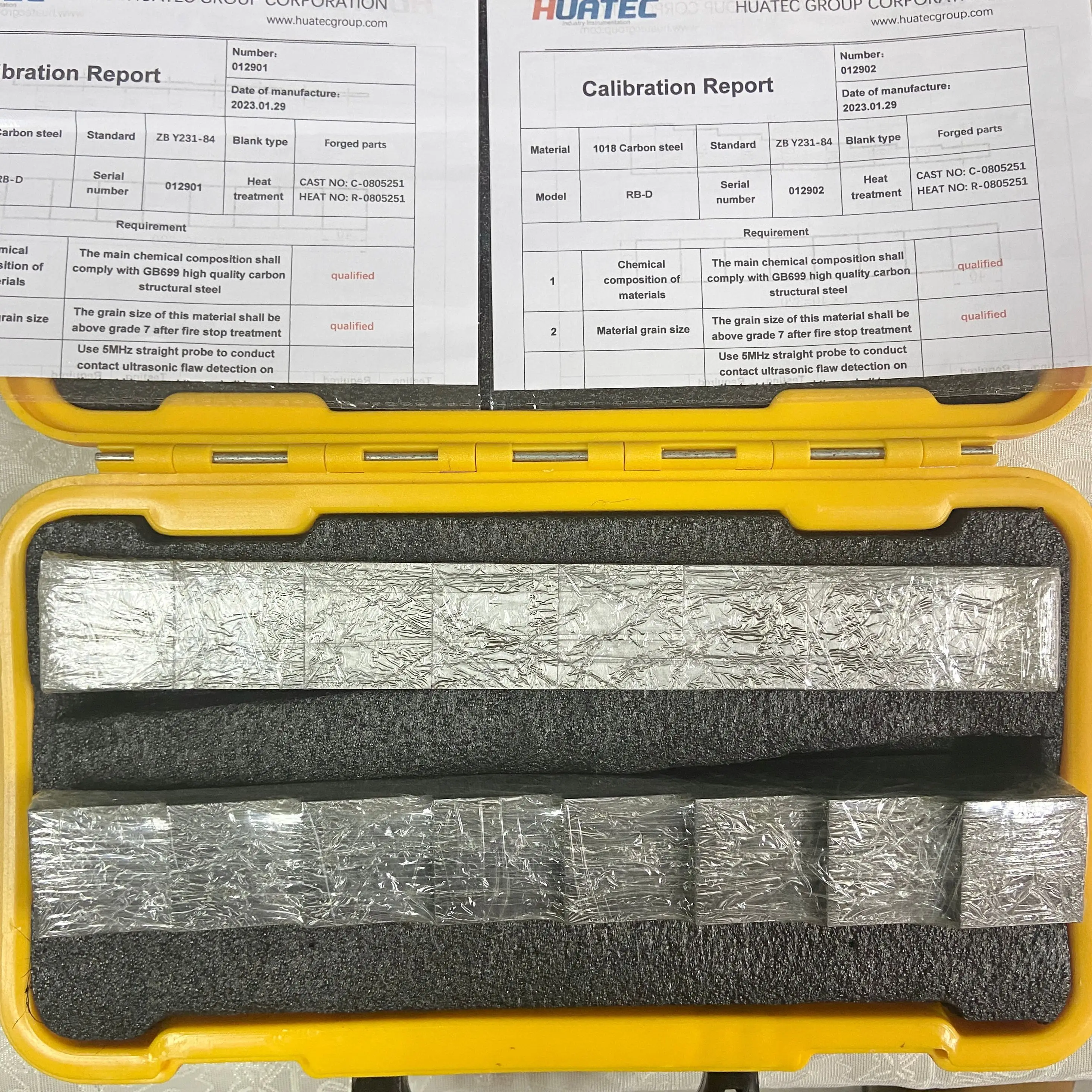 RB-D calibration block 1 piece 3-10 mm and 12-48 mm carbon steel