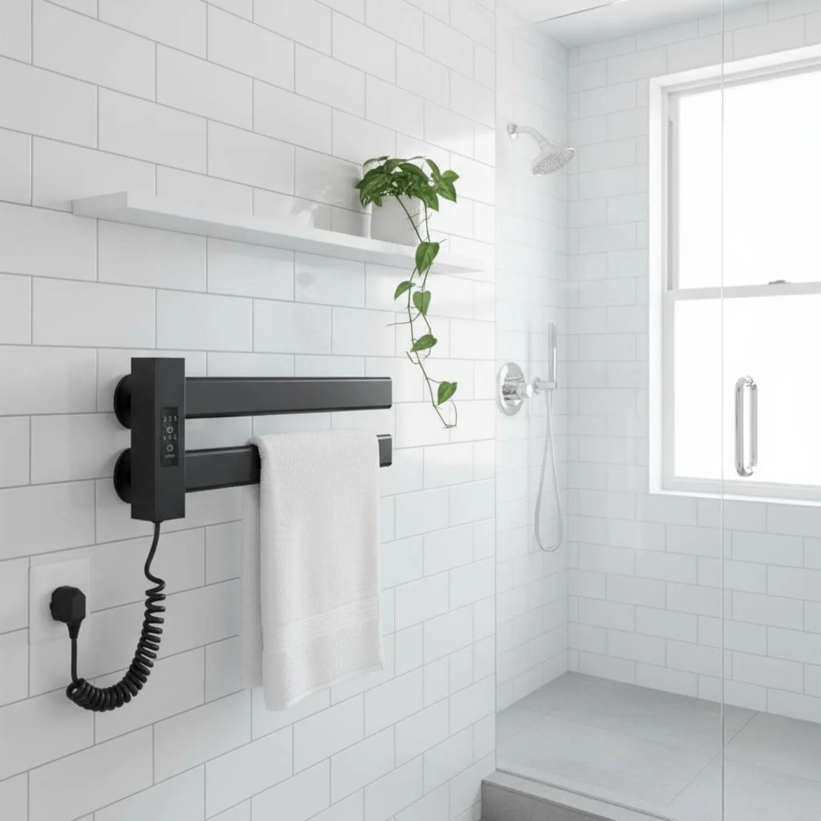 Smart Towel Heating Rack Quick Drying Electric Towel Warmer Bathroom Heater Timer Function Home Appliance IPX5 Waterproof view 4