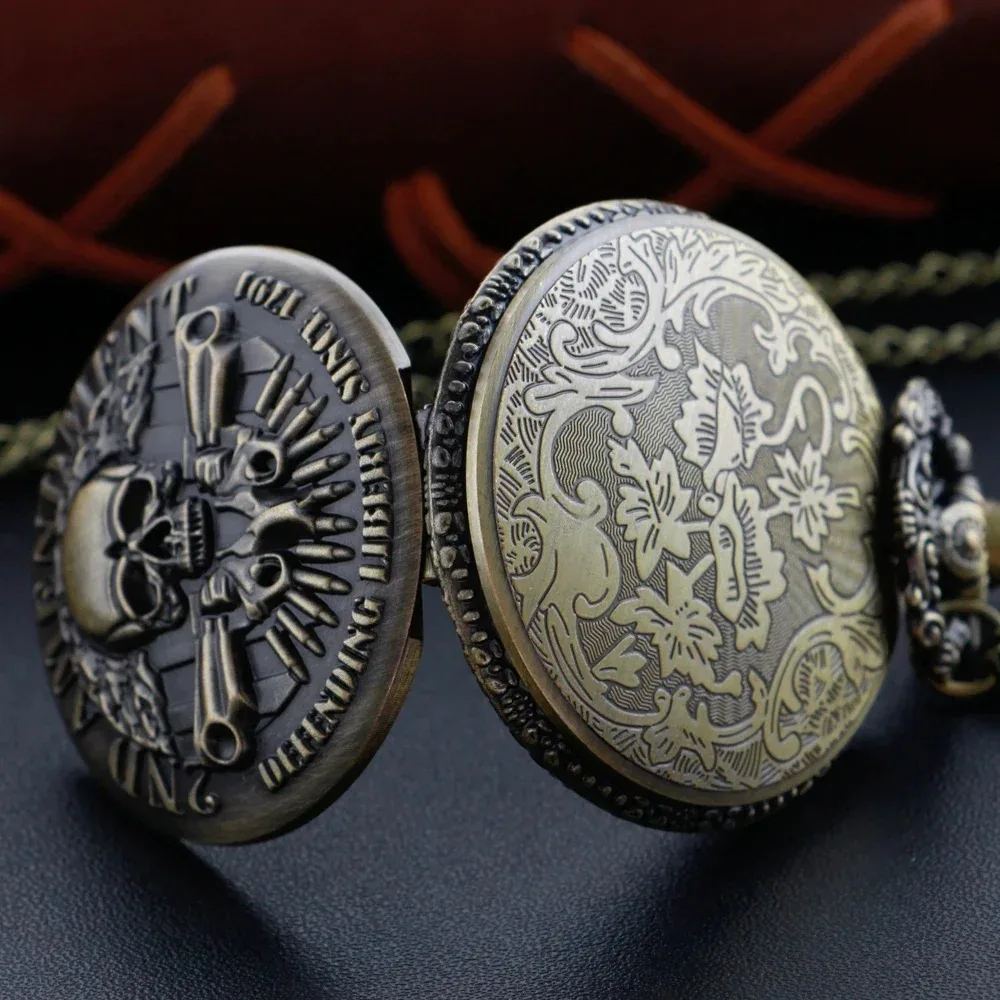 ساعة جيب كوارتز Steampunk قلادة ساعة معدنية من الفولاذ المقاوم للصدأ مع سلسلة قصيرة هدية Reloj Hombre