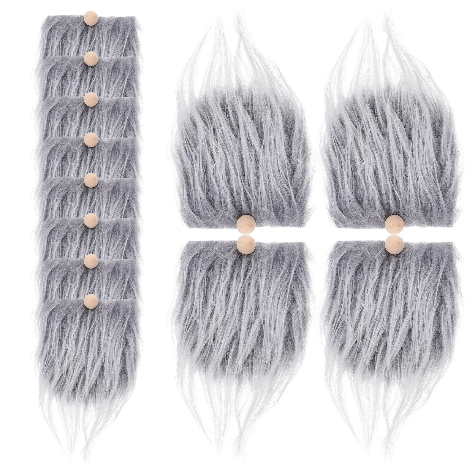 

12 set Artificial Beard Gnome Making Kit Wooden Balls Diy Craft Supplies Faux Gnome Beard Fabric Dwarf Accessories