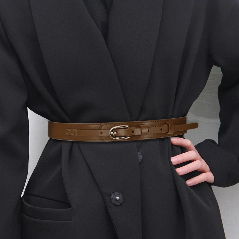 

Женские ремни из натуральной кожи в простом ретро-стиле, в сочетании с юбкой, брюками, украшением для пальто, модный ремень
