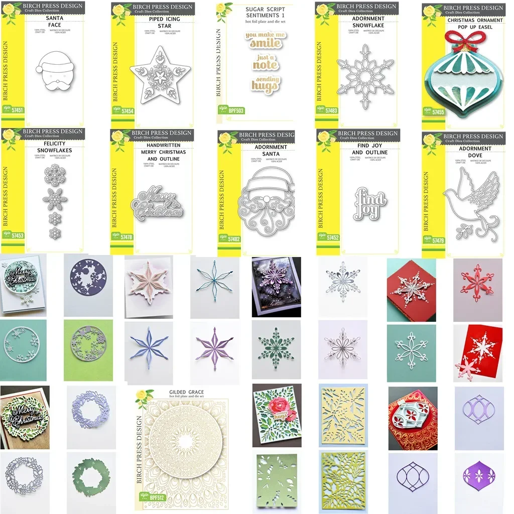 

New 2025 Arrival Christmas Metal Cutting Die Clear Stamps Hot Foil for DIY Greeting Card Making Scrapbooking Craft Decoration