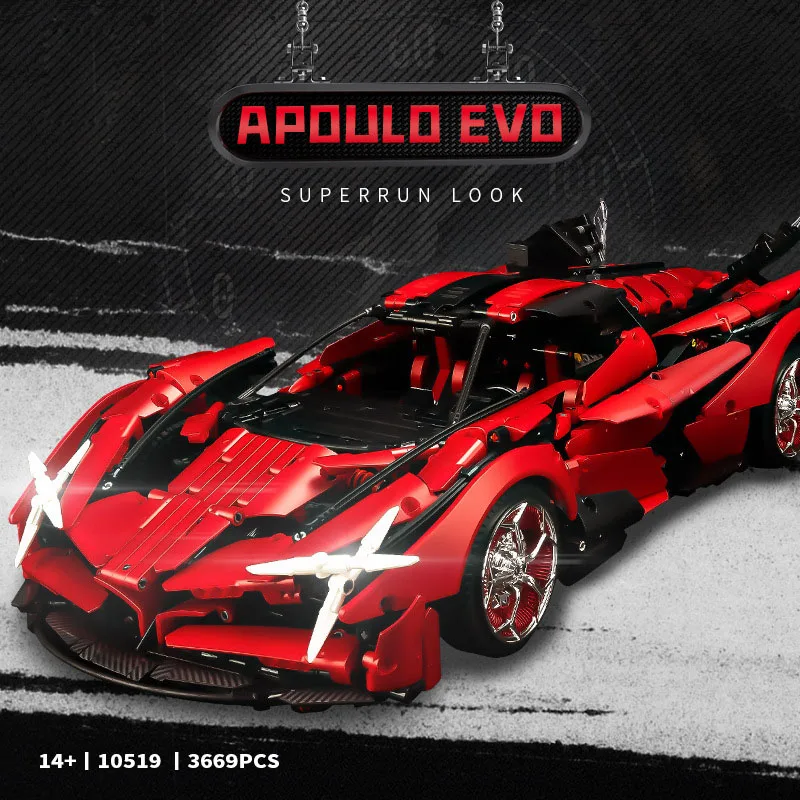 1:8 Metal Red - Apollo EVO Creative Static Model, High-Level Assembly Model, Educational Toy, Ornament, Birthday Gift