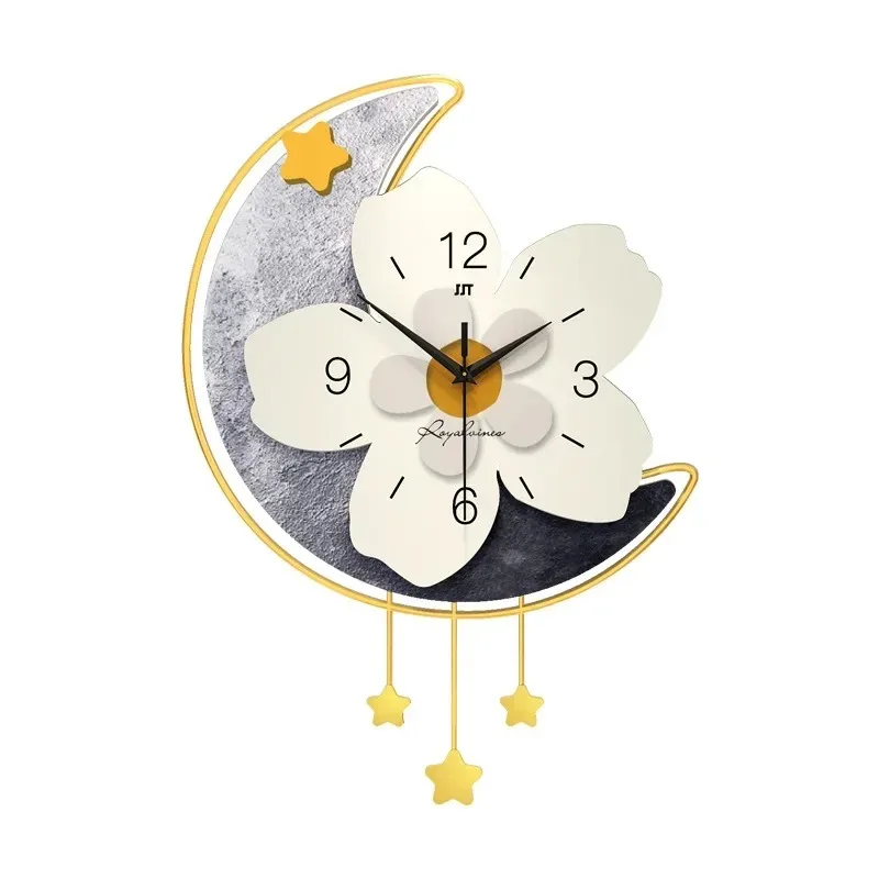 

Modern Simple Wall Clock Living Room Home Flower Wall Clock Art Creative Stylish Digital Silent Large Reloj De Pared Home Decor