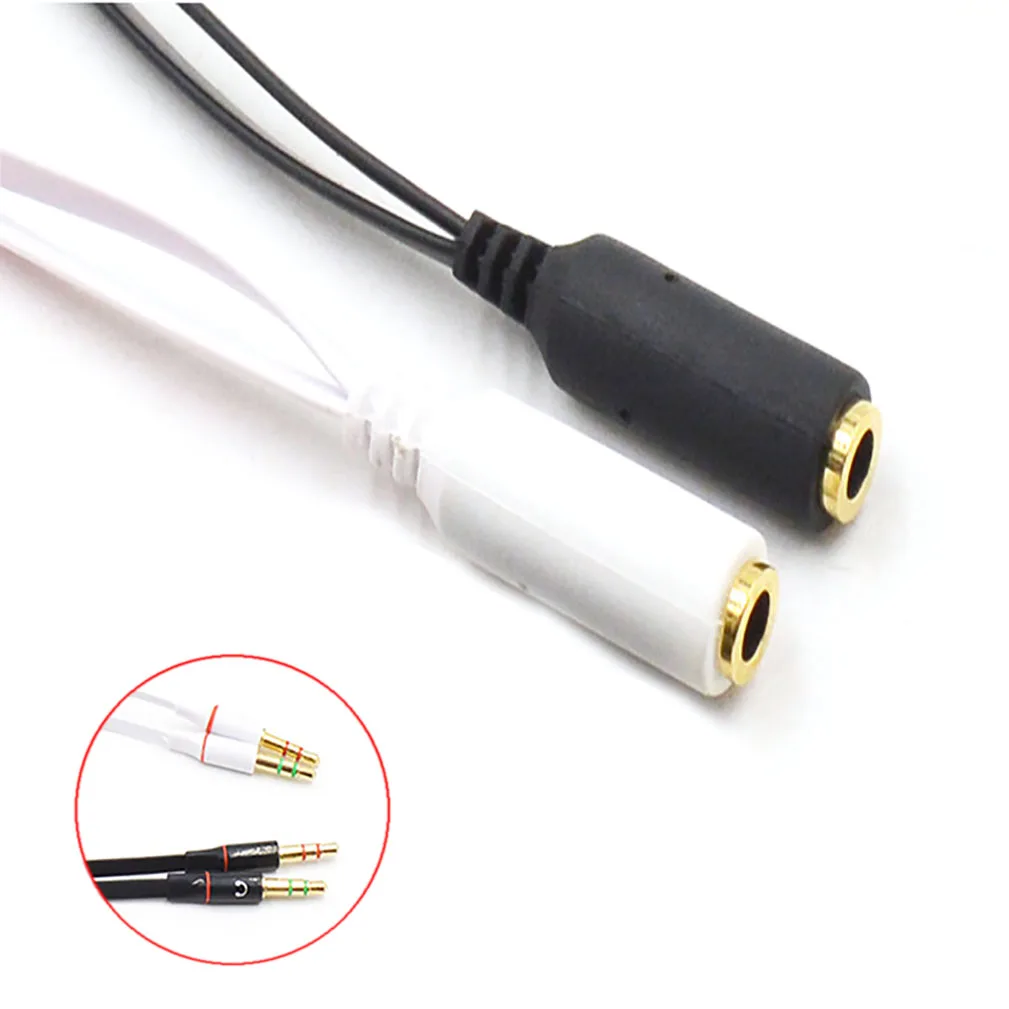 20pcs Headphone for Computer 3.5mm female to 2 male  Mic Audio Y Splitter Cable Headset to PC Adapter