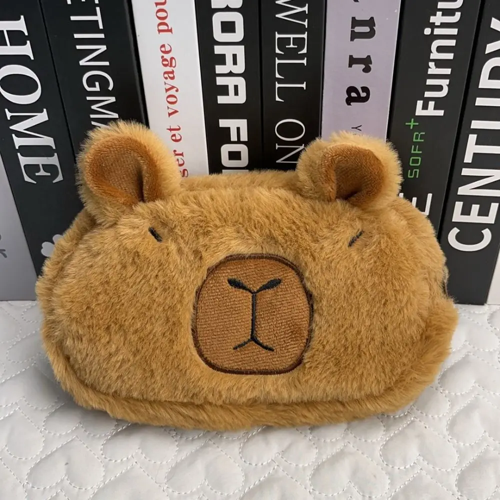 Imagem -06 - Capybara Plush Pen Bolsa Boneca Recheada Bolsa de Lápis Macio Caneta-tinteiro Bonito