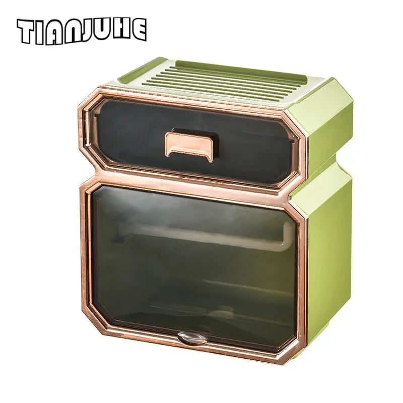 Washroom Toilet Paper Holder Box for Rolls & Facial Tissues & Wet Wipes (Detachable Reel) Wall Mount Multifunctional Bathroom