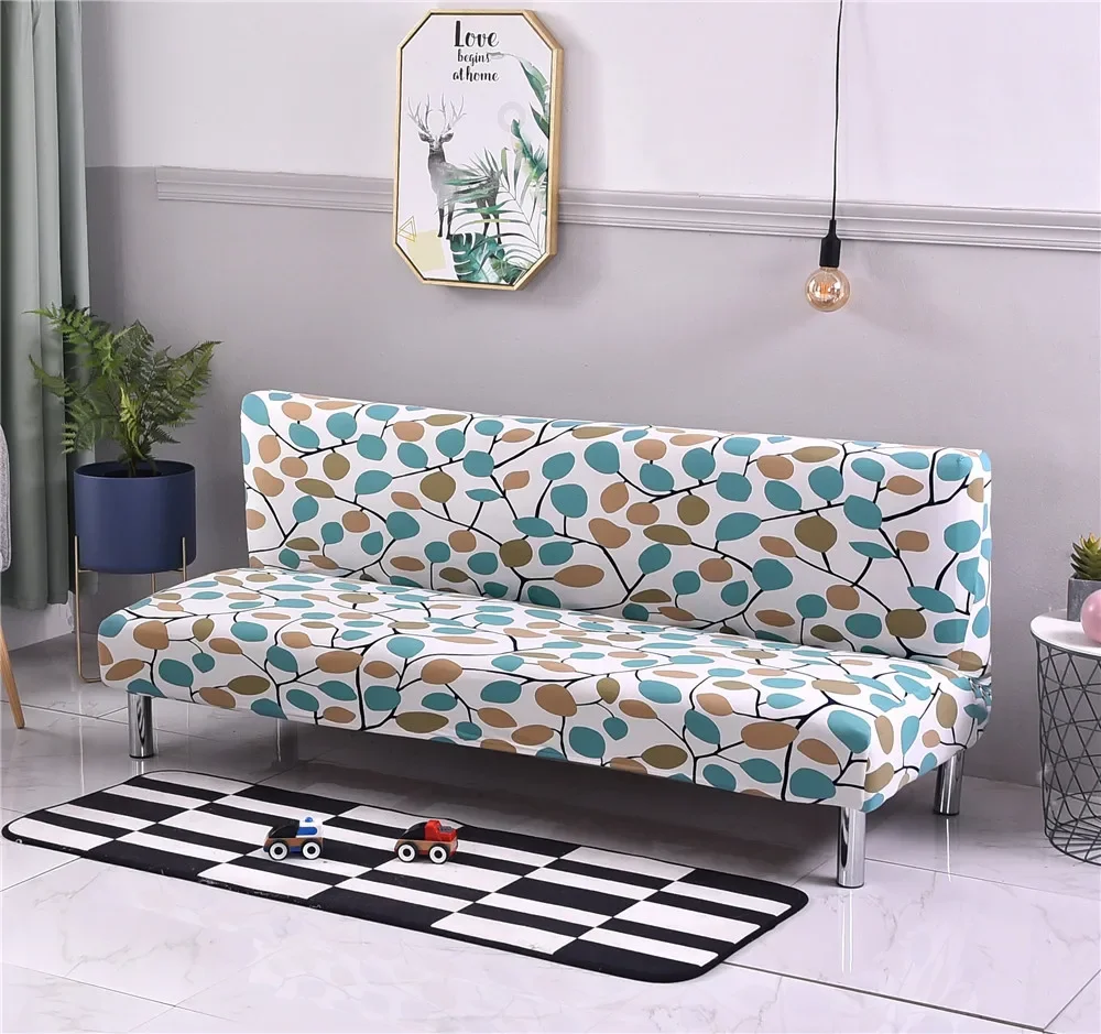 All-inclusive Sofa Cover Tight Wrap Elastic Protector Slipcover Covers Without Armrest Printed Sofa Bed Couch Covers Copridivano
