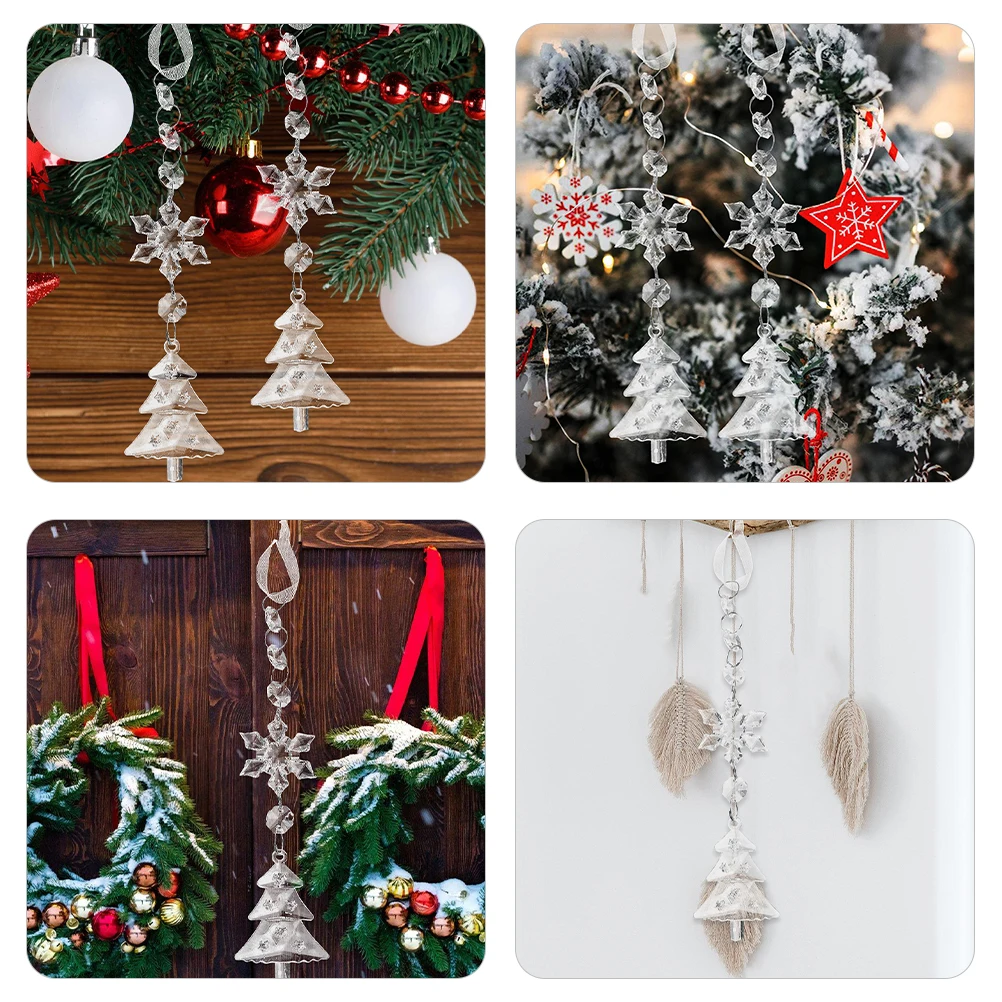 

4 Pcs Snowflake Hanging Parts Garland Xmas Tree Pendants Christmas Decor Ornament Ornaments for