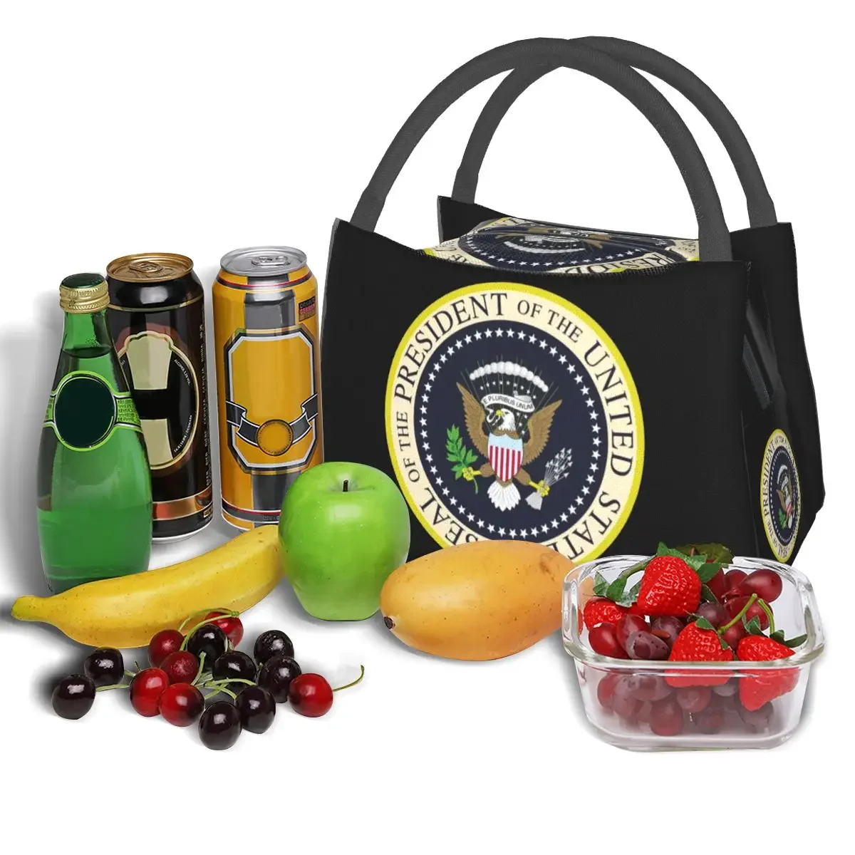 ختم رئيس الولايات المتحدة أكياس الغداء معزول بينتو صندوق مقاوم للماء حقيبة الغداء نزهة أكياس برودة حقيبة حرارية