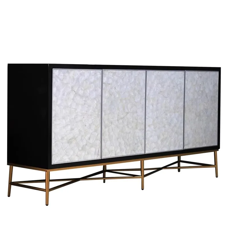 

American shell entrance cabinet modern light luxury dining side cabinet home storage shoe cabinet coffee table