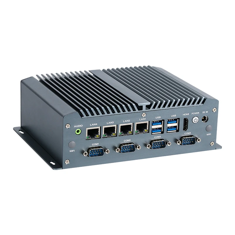 Industrial Mini PC intel Core i7-10510U 8565U 6x COM Ports 4x Ethernet POE 8xUSB Mini PCIE HDMI LVDS eDP GPIO Win10/11 Linux