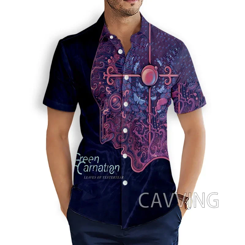 CAVVING 3D Printed   Green Carnation  Band   Fashion Casual Shirts Men's /Women's  Short Sleeves Loose Breathable Shirts