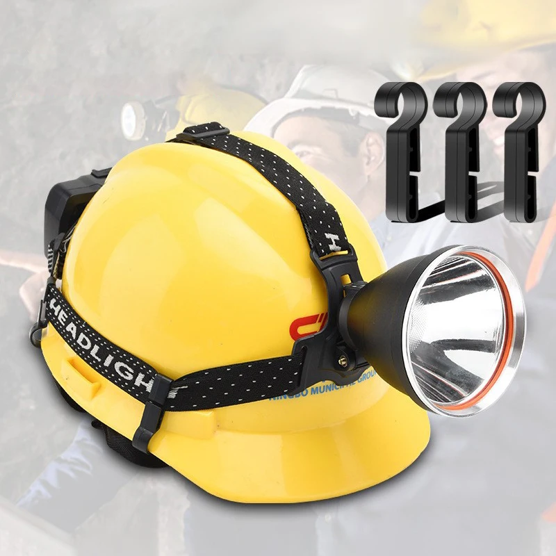 【5/10pcs Plastic Helmet Clips Attachment Head Light Clamps Black Set Headlamp Hard Hat Safety Cap Hook Outdoor Tools】