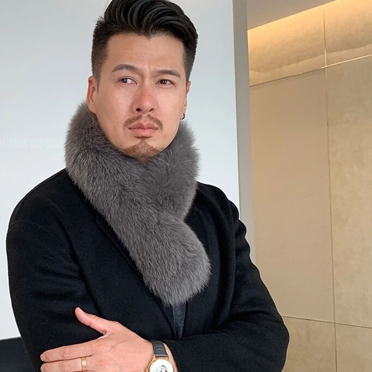 

Шарф из натурального лисьего меха, зимние аксессуары, шарф, теплый шарф из натурального меха, горячая распродажа FEIMANYUAN