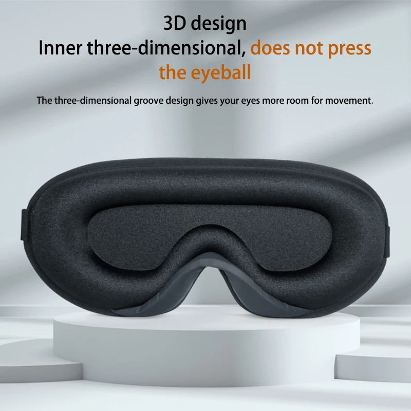 Black 3d Three-Dimensional Eye Mask For Sleeping Super Soft Breathable Blindfold Perfect Block Light For Sleeping Fatigue Relief