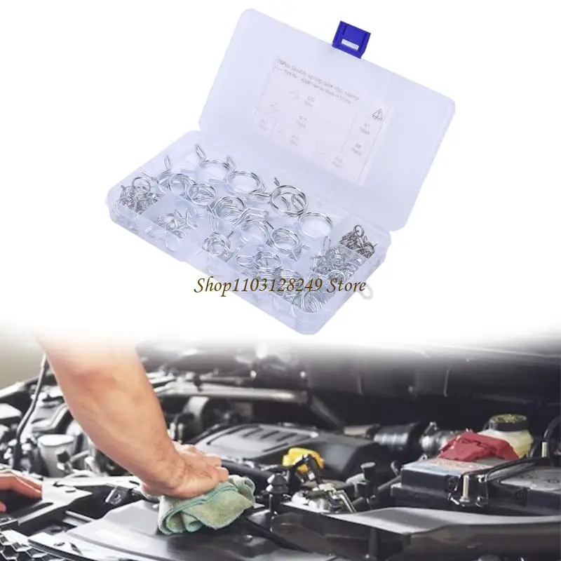 N5KD 7-Size Hose Clip Organized in Compartment Storage Box