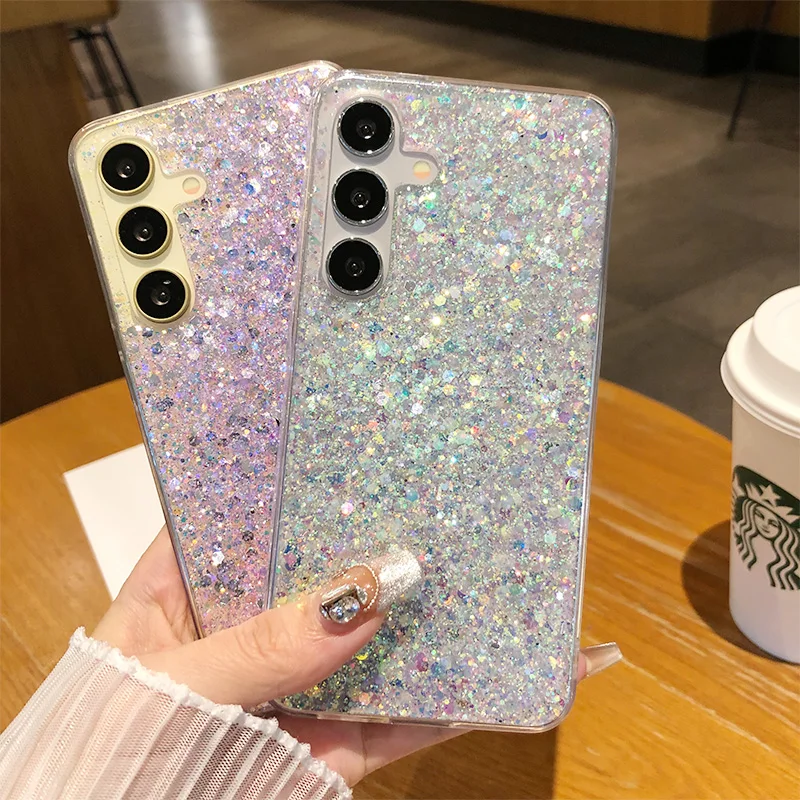 Luxury Glitter Epoxy Soft Silicone Case for Samsung Galaxy A06 S24 ULTRA A16 PlUS A23 A14 A54 A34 A25 A15 A05 A35 A55 A04S Cover