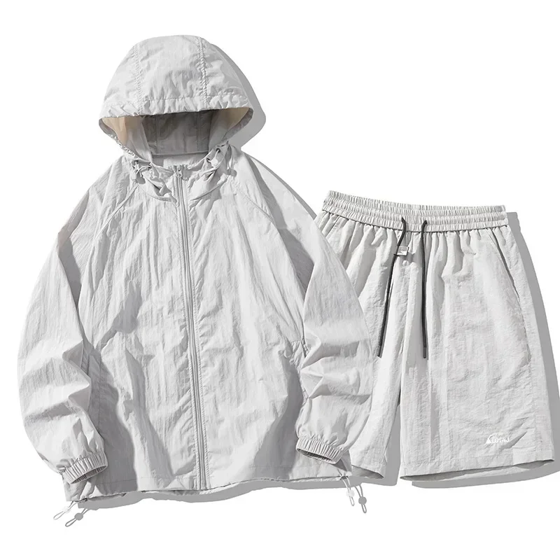 Ice Silk Outdoor Sun Protection Clothing Set Hat Thin Breathable Quick Dry for Men and Women Summer Climbing Camping Traveling view 6