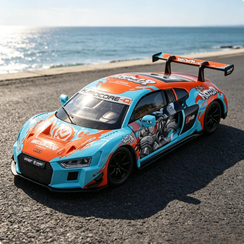 Genuine joint WASA1:24 Audi R8 LMS alloy model simulation car toy Alloy diacast cast car model rebound toy