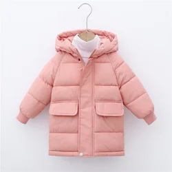 Kids Warm Down Long Outerwear Winter Autumn Teen Thicken Cotton Clothes Boys Girls Padded Parka Coats Teen Jackets 3-10 Years