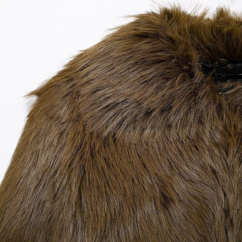 2024 Herfst Winter Nieuwe Vrouwen Faion Ort Kunstbont Effect Jas Jaet Veelzijdige Verziend Pendelen Sle Bovenkleding
