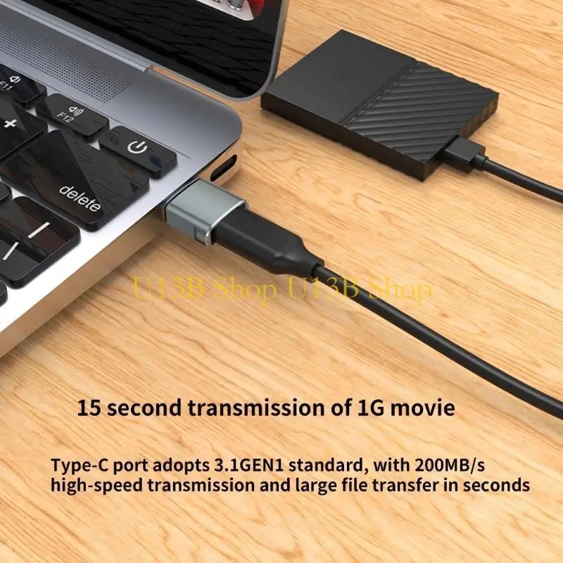 U13B USB3.0 para adaptador Tipo C, USB Male para conectores femininos Tipo C 5 Gbps Velocidade transferência para e