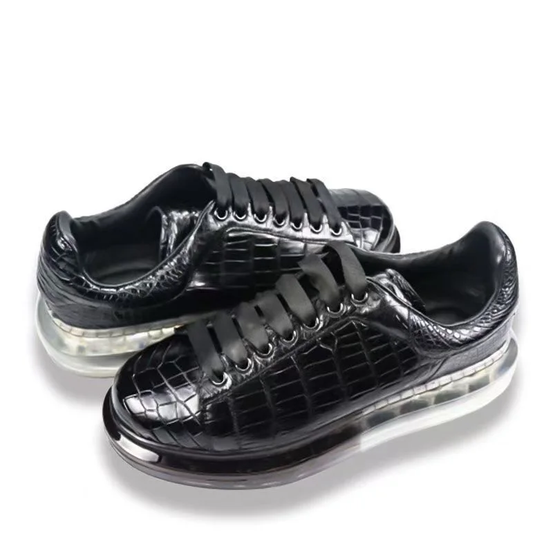 

2025 new arrival Fashion Crocodile Skin causal shoes men,male Genuine leather Sneakers pdd715