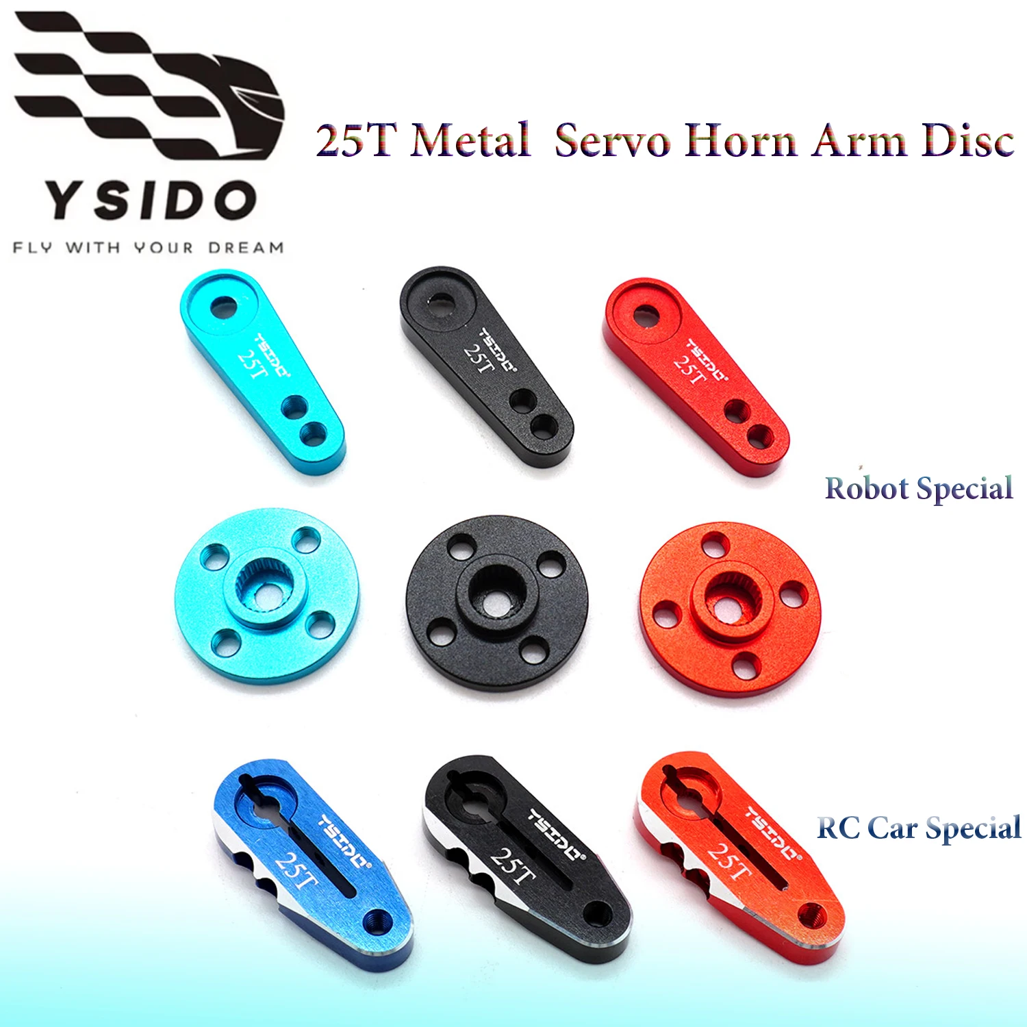 1/10 RC Auto Onderdelen Metalen Vastklemmen 25T Servo Hoorn Spline Servo Disc Arm Universele Metalen Servo Disc robot Speciale Accessoires