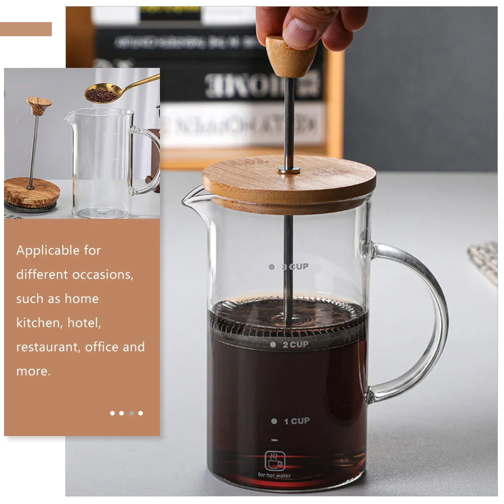 

Reusable Coffee Pot Glass Press Kettle for Home Kitchen Professional Cold Hot Resistance Simple Structure Convenient