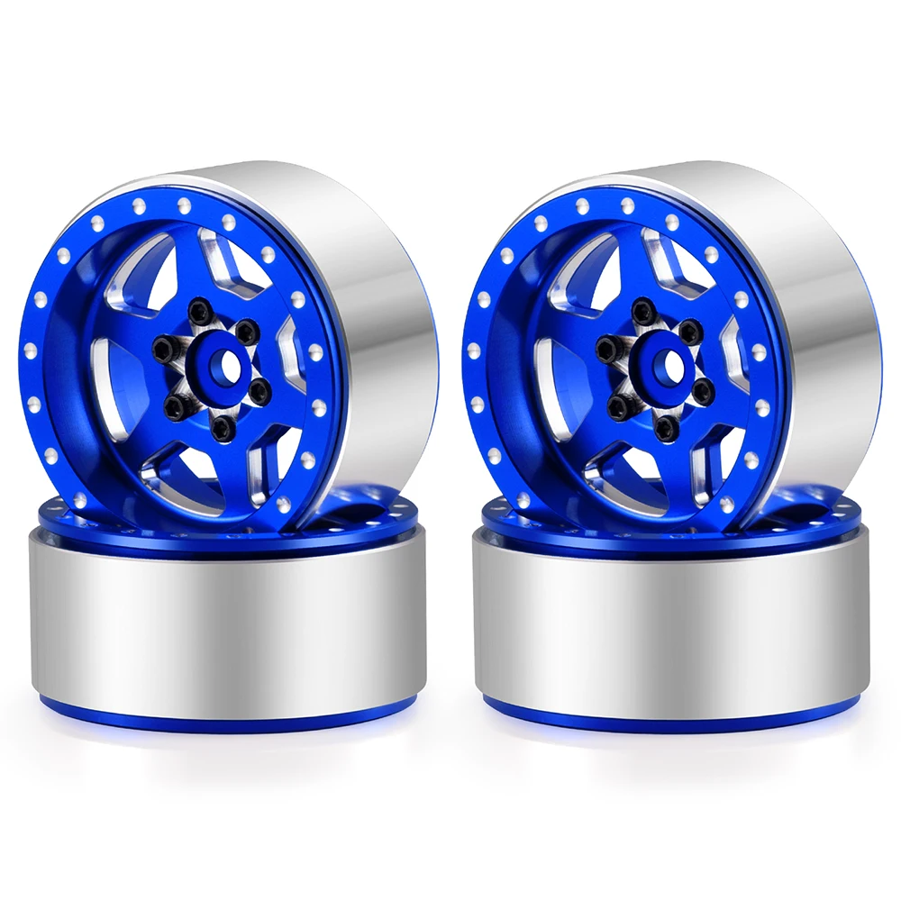 AXSPEED 4 Stück 1,3 Zoll Beadlock Felgen aus Aluminiumlegierung für 1/18 TRAXXAS TRX4-M 1/24 SCX24 RC Crawler Car