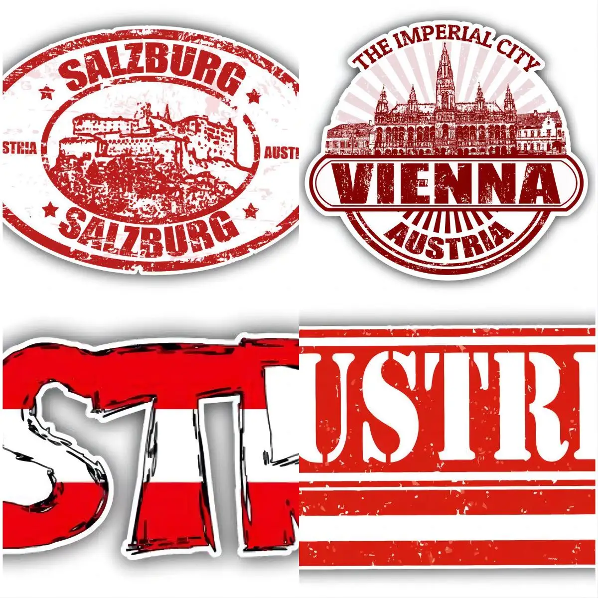 

Austria Grunge Travel Stamp Car Bumper Sticker Decal