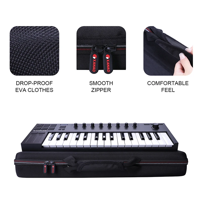 XANAD EVA Hard Case for Native Instruments Komplete Kontrol M32 Controller Keyboard Travel Protective Carrying Storage Bag