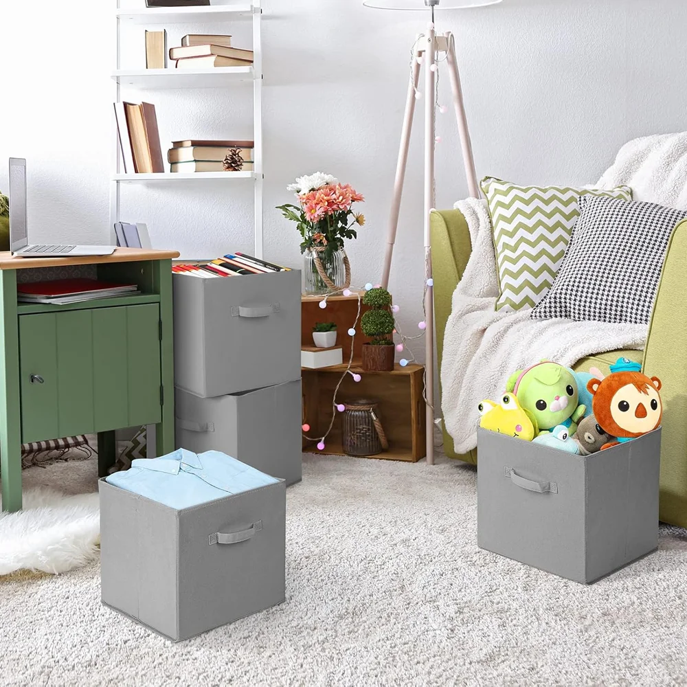 4er/8er-Set faltbare Aufbewahrungsboxen aus Stoff – Kleiderschrank-Organizer für Kleidung, Unterwäsche, Socken, Spielzeug, Kosmetik und Kleinkram – Detail 3