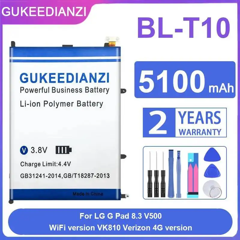 

Аккумулятор для планшета LG G Pad 8.3 V500 (Wi-Fi версия VK810) и Verizon 4G (версия 5100 мАч BL-T10) — премиум-замена