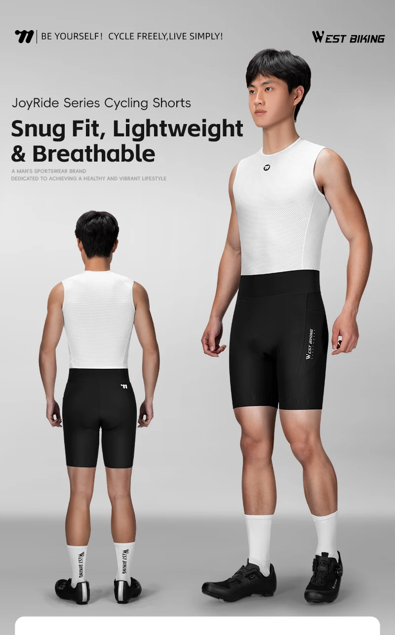WEST BIKING Herren-Radhose, schnell trocknend, atmungsaktiv, gepolsterte Fahrradhose für Straßen- und Mountainbike-Fahrten im Sommer, leicht – Detail 1