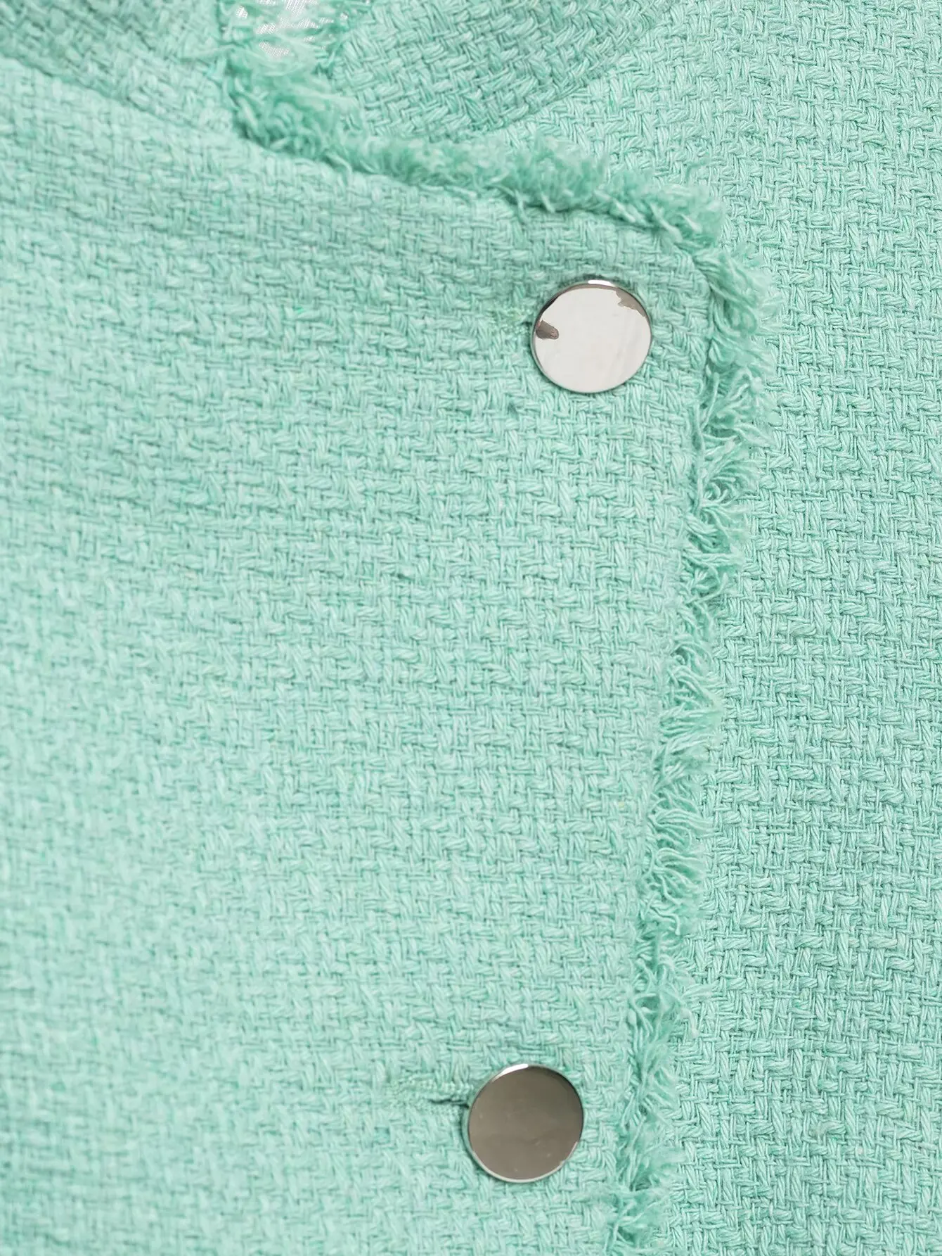 TFMLN Modische Damenjacke mit Rundhalsausschnitt, Asymmetrisch, Einreihig, Schlank Geschnitten, Lange Ärmel, Kurzer Mantel, Schick, Herbst 2026 Neu – Detail 7