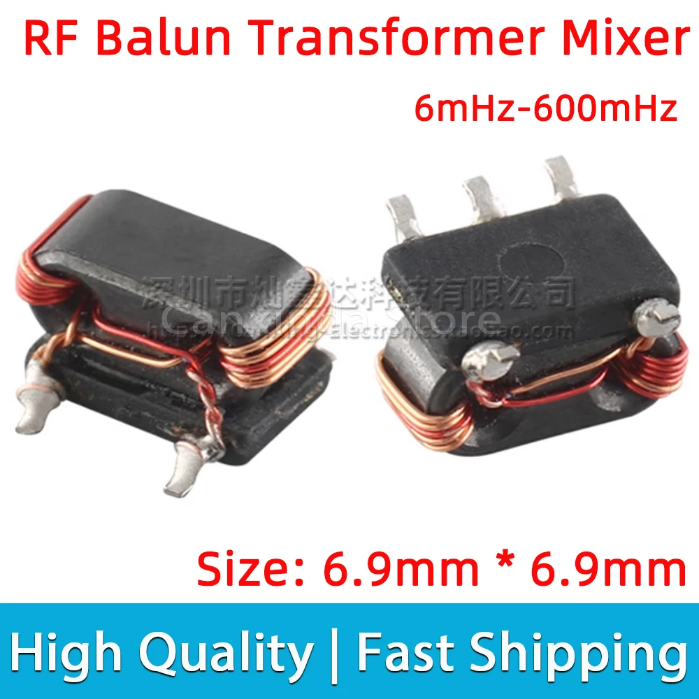 5pcs SMD B5F Type RF Signal Balun Transformer Mixer 1:1 Frenquency 6MHz-600MHz 2.5dB Unbalanced Double Balanced Mixer