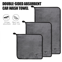 Car Wash Microfiber Towel Auto Emblem Cleaning Drying Rag Cloth Auto Tools Accessories For Tesla Model 3 Model Y Model S Model X