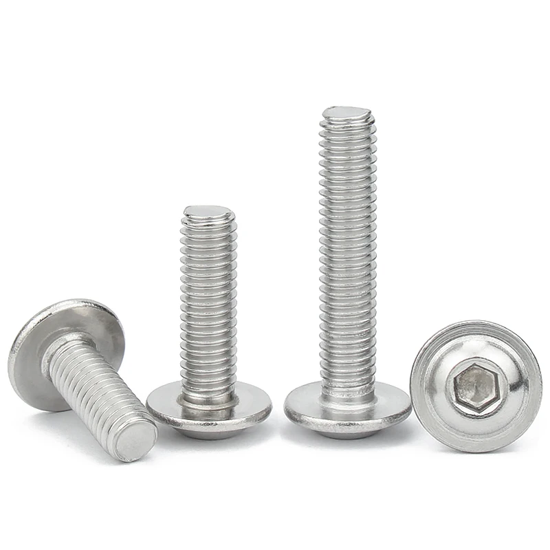 ISO7380.2 M2 M2.5 M3 M4 M5 M6 M8 304 Stainless Steel Hexagon Socket Button Head Screws With Collar Bolt