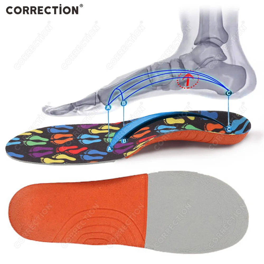 

1/2 пары, амортизирующая противоскользящая подставка для спорта и отдыха, вырезная полная подушка для детской подошвы для плоской стопы, поддержка свода стопы