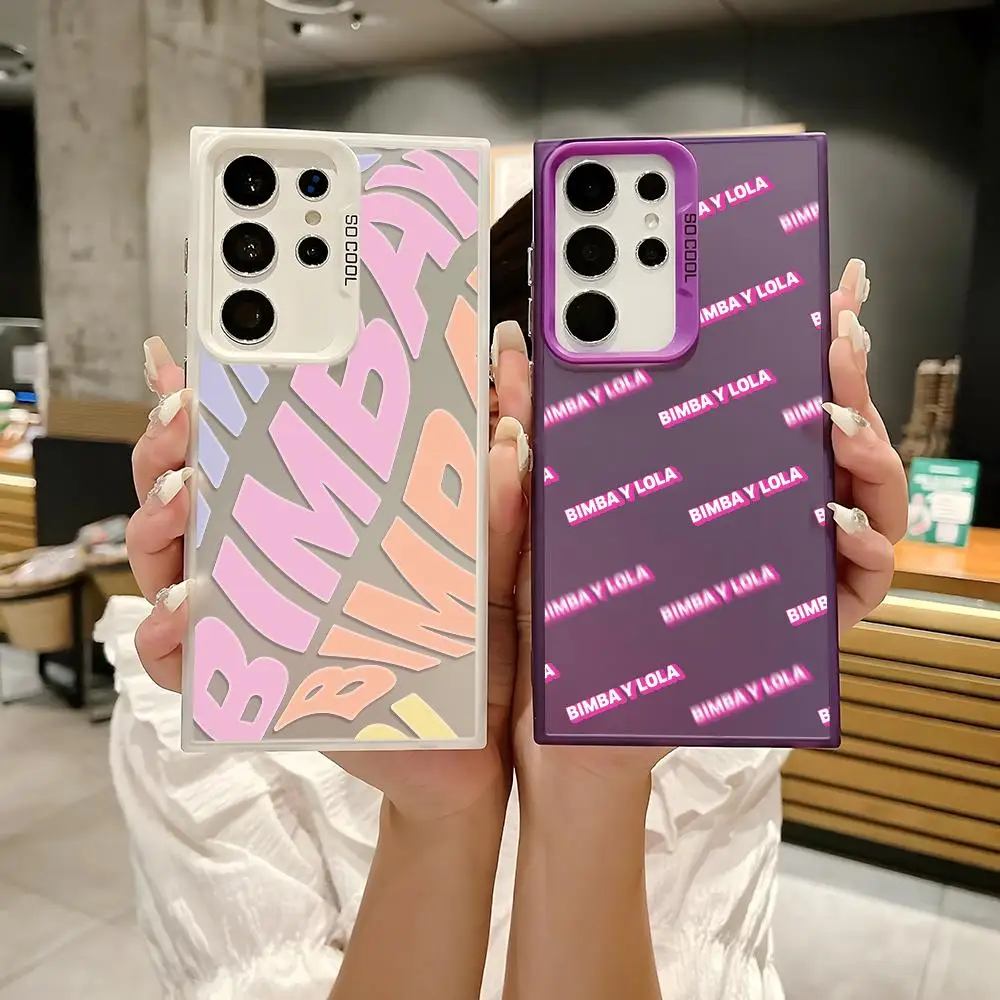 Funda de teléfono INS B-B-BimbaeS L-L-Lola para Samsung Galaxy S25 S24 S22 S23 Ultra S21 S23 Plus 5G Funda de TPU brillante a prueba de golpes