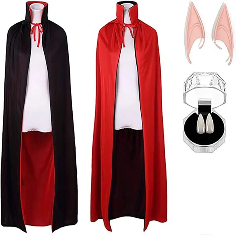 Halloween Cape Adult Knitted Collar Hooded Stage Cape