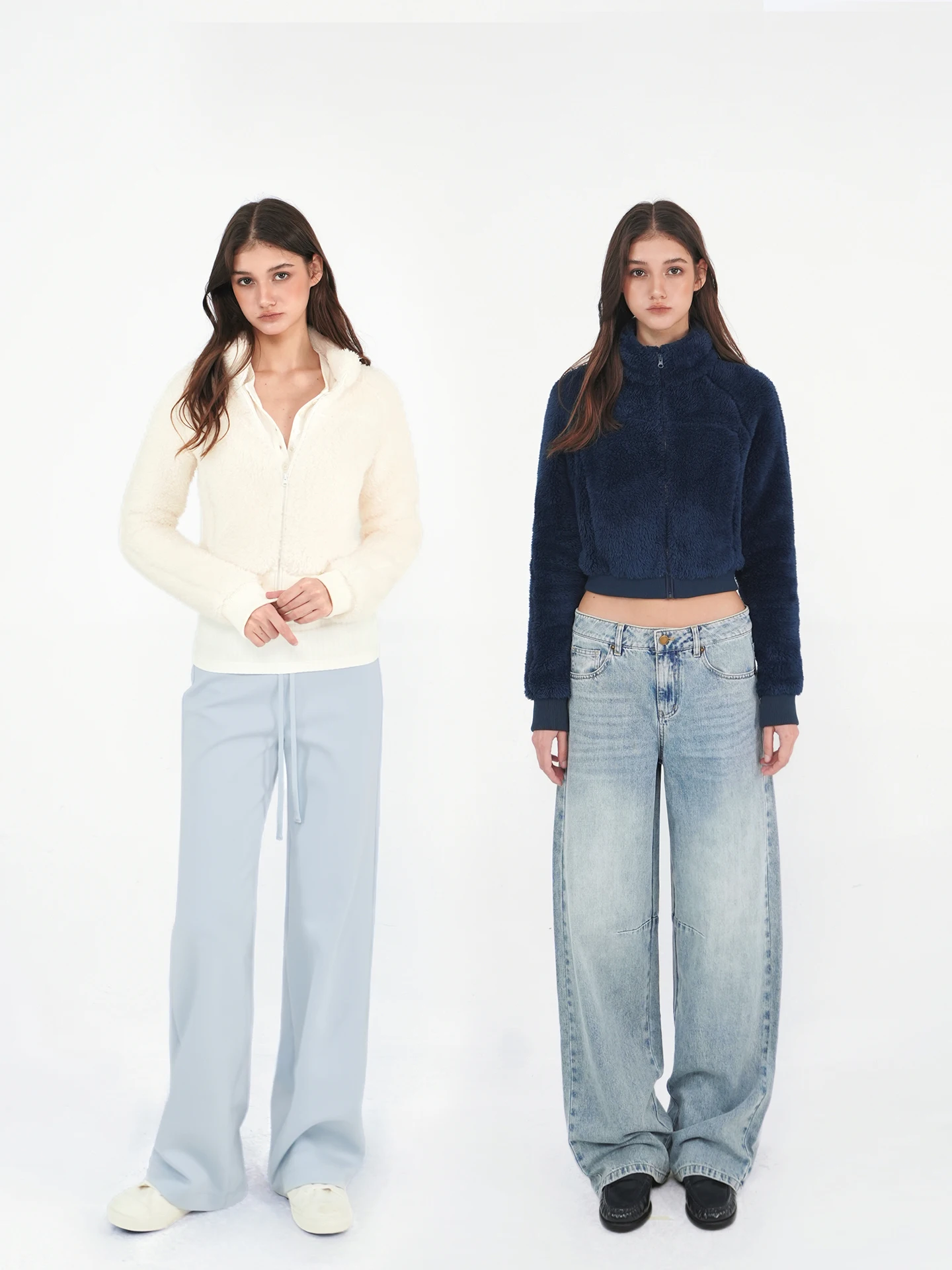 

Теплая двусторонняя куртка с мехом ягненка и застежкой на талии от Jim Kennet, повседневная верхняя одежда свободного покроя с застежкой-молнией и воротником-стойкой