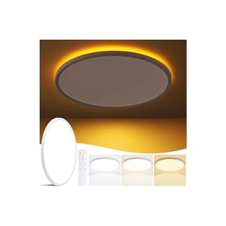 

Flush Mount Ceiling Light with Night Light 36W 3600LM Dimmable LED Ceiling Lights Fixture with Remote Control 3000K/4000K/6500K