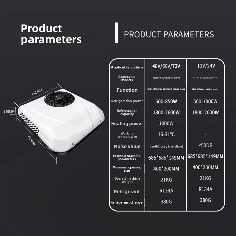 Electric three or four-wheeler range extender, light truck small top heating and cooling air conditioner