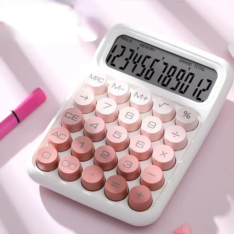 Gradation Candy Portable Calculators Large Display Mechanical Dot Keyboard Back To School Supplies Students/Finance Stationery