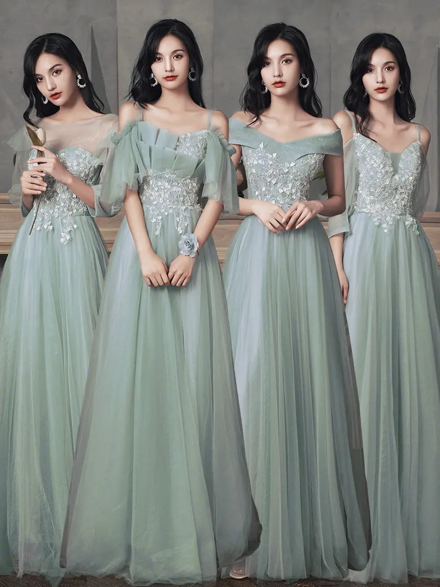 

Зеленое платье подружки невесты 2026: Новое летнее вечернее платье на бретельках с аппликациями, без рукавов, с открытыми плечами, для выпускного вечера