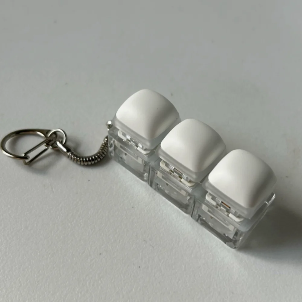 New 3/4/9Keys Fidget Keychain Keys Button DIY Keyboard Clicker Toy Steamed Bread Relief Stress Pinch Toy Adult
