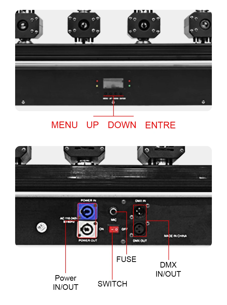 6X500mW Moving Head Laser Strahl Licht Voll Farbe RGB 3in1Projektor DMX512 DJ Beleuchtung Für Bühne Party disco Weihnachten Hochzeit Mus – Detail 3